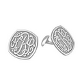 Alison & Ivy Classic Cushion Monogram Cufflinks - 18 mm